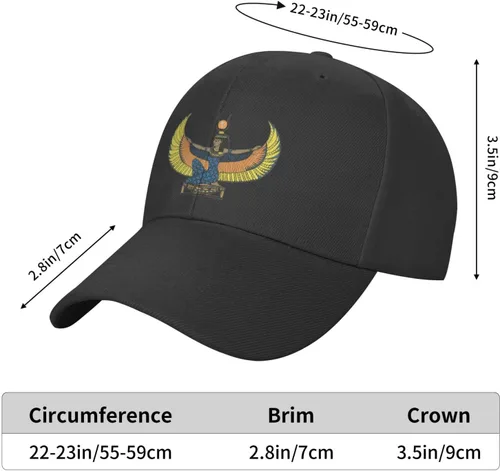 Vista 2 de Classic Low Profile Baseball Cap Egyptian-Goddess-Angel Unisex Golf Dad Trucker Hat Black