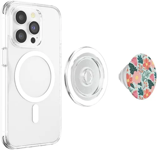 Vista 3 de Lindo jardín botánico colorido patrón floral PopSockets MagSafe PopGrip para iPhone