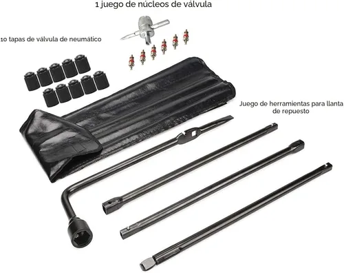 Vista 3 de Dr.Roc Kit de Herramientas para Neumático de Repuesto con Mango de Gato para Neumático de Repuesto y Llave de Tuercas Kit de Neumático de Repuesto
