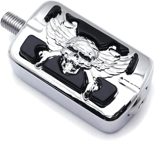 Vista 8 de Wing Cráneo Zombie Forma Willie G. Cráneo Shifter Peg para Harley Electra Amplia Super Low Glide Softail XLX chapado en cromo