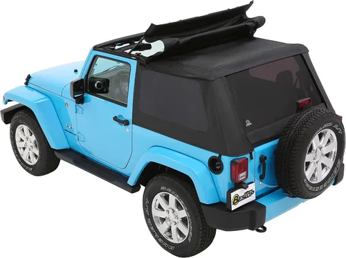 Vista 5 de Bestop 56852-35 Toldo de diamante negro Trektop para Jeep Wrangler JK 2 puertas 2007-2018