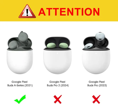 Vista 2 de CaseBot Funda para Pixel Buds Serie A 2021 y Pixel Buds 2 (2020), protección resistente [LED frontal visible] (negro)