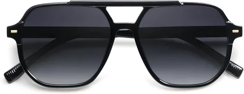 Vista 2 de SOJOS Lentes de sol estilo aviador cuadrados polarizados retro para mujeres y hombres, lentes de sol vintage para mujer y hombre, SJ2283