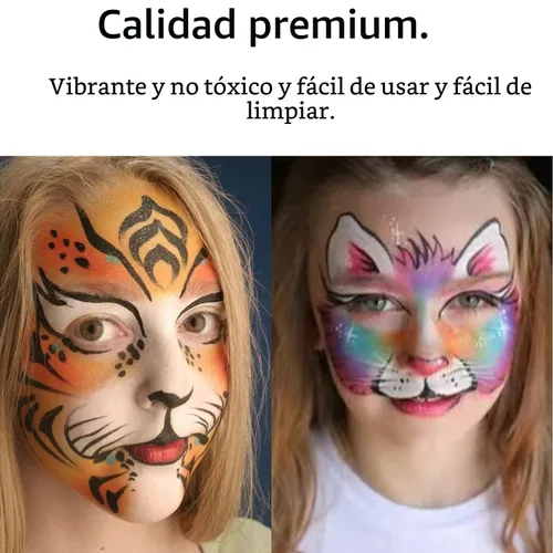Vista 5 de 12 piezas de pintura corporal y facial que brilla en la oscuridad, maquillaje de pintura facial neón en barras que brillan bajo luz UV, kits