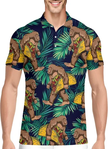 Vista 20 de PAGYMO Camisetas de golf divertidas para hombre, diseño de impresión loca Aop-polo-06361