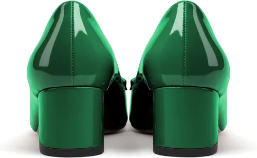 Vista 6 de Eldof Tacones para mujer, tacón grueso, sin cordones, punta puntiaguda, tacón bajo, zapatos de oficina para fiesta, 2 pulgadas