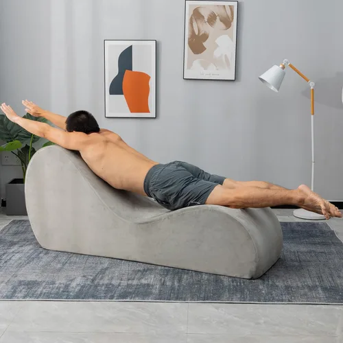 Vista 7 de Zenosyne Silla de yoga con funda lavable, bolsillos laterales, parte inferior antideslizante para dormitorio, silla de yoga para relajación