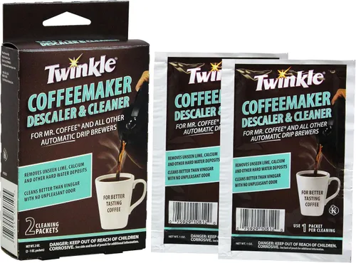 Vista 3 de Twinkle Limpiador y descalcificador para cafetera, compatible con Mr. Coffee y todas las unidades de goteo automáticas (paquete de 2)