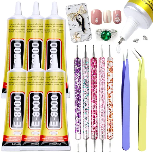 Vista 8 de E8000 Super Glue Clear, Mejorar Joyería B-7000 Pegamento para joyería de diamantes de imitación de tela pegamento fuerte adhesivo para arte de uñas