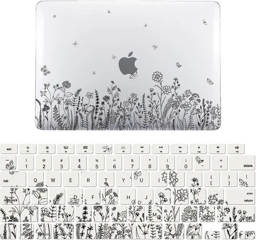 Vista 14 de IVY Funda transparente con pajita floreciente para MacBook Pro
