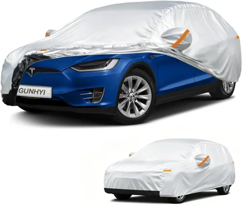 Vista 93 de GUNHYI - Funda de automóvil de 6 capas para Tesla Model 3 (2017-2025), impermeable para todo tipo de clima, protección UV contra la nieve, el sol