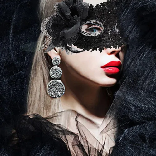 Vista 2 de Betogeth Masquerade Mask for Couples Women and Men - 2 Pack Venetian Silver free