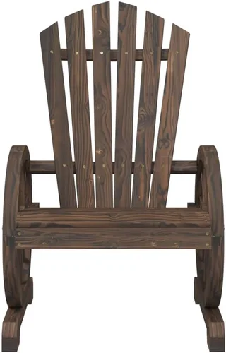 Vista 9 de Juego de salón de jardín de 4 piezas para exteriores, madera de abeto maciza, acabado de madera quemada marrón para patio, balcón y patio trasero