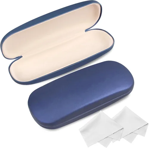 Vista 12 de Estuche para gafas Joyberg, paquete de 2 estuches para gafas con paño de limpieza, estuche para gafas de carcasa rígida que se adapta a la mayoría