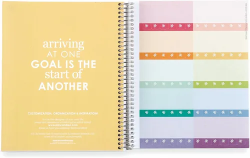 Vista 8 de Erin Condren Ettavee - Cuaderno de espiral platino con cuadrícula de puntos de 8.5 x 11 pulgadas, pétalos de colores Ettavee, 160 páginas