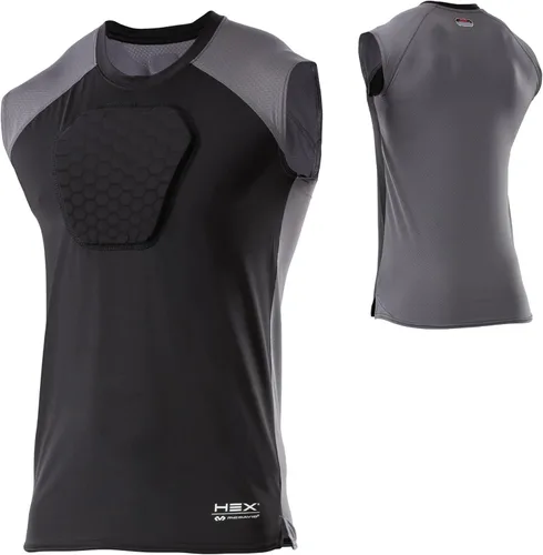 Vista 12 de McDavid HEX Chest Protector Shirt Heart Guard Sternum Compression Padded Shirt for Football, Lacrosse, Softball Rugby - Youth Negro