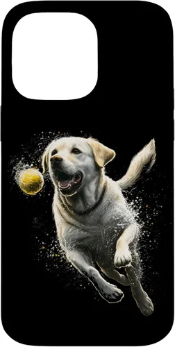 Vista 21 de Yellow Labrador Retriever Chasing a Ball Labrador Retriever Case for iPhone 17