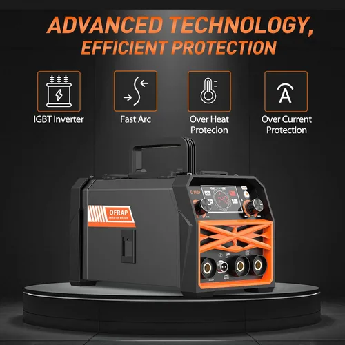 Vista 8 de Soldador MIG 140A, Núcleo de Fundente MIG/Electrodo/Lift TIG 3 en 1 Máquina de Soldadura con Sinergia, Inversor IGBT 110V Soldador Portátil sin Gas