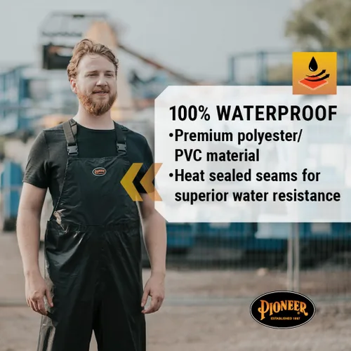 Vista 2 de Pioneer - Traje de lluvia de seguridad impermeable, ligero y de alta visibilidad, ropa de trabajo reflectante para lluvia, para adultos