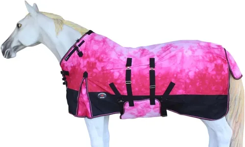 Vista 17 de CHALLENGER Manta de invierno impermeable de 80 pulgadas 1200D para caballo de lluvia ligera 394B Turquesa/Morado/Ombre