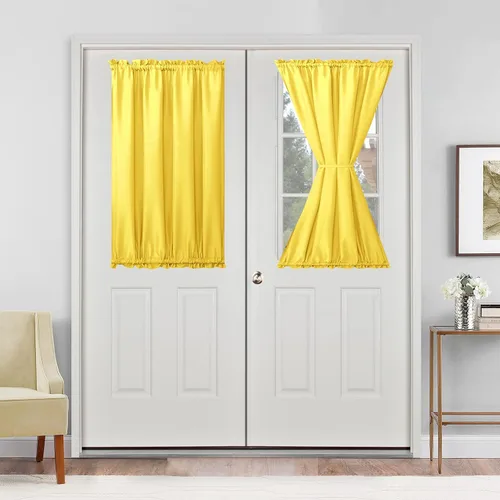 Vista 65 de Cortinas para puerta francesa, color aguamarina, 24 pulgadas de ancho x 40 pulgadas de largo, 1 panel Bolsillo para barra, semitransparente