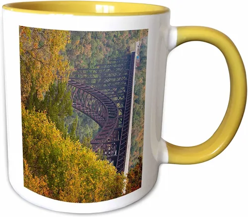 Vista 10 de 3dRose Danita Delimont – Puentes – WV New River Gorge Nacional Río Puente – us49 wbi0062 – Walter Bibikow – Tazas, Negro/Blanco
