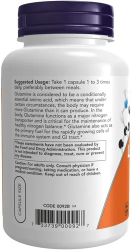 Vista 3 de NOW Foods L-Glutamina 500mg - 120 ct (Paquete de 2)