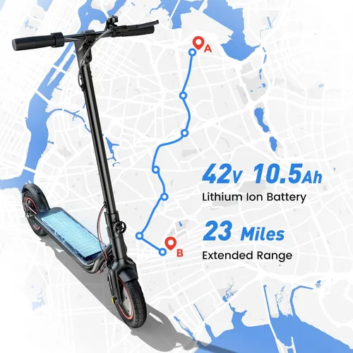 Vista 4 de Electric Scooter, 28/22 Miles Range, 28/23 MPH Speed, 10" Tire, 1000/500W Powerful Motor, Disc Brake & Smart APP, with Lights, Portable Foldable