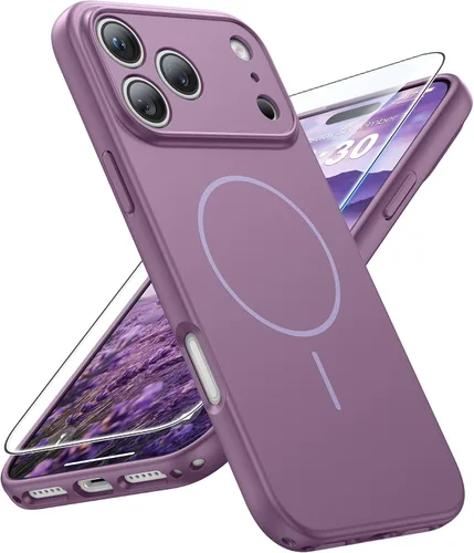 Vista 34 de FNTCASE Funda para iPhone 14 Pro Max color azul: [compatible con Magsafe] Funda magnética mate sólida con [protección completa de la cámara]