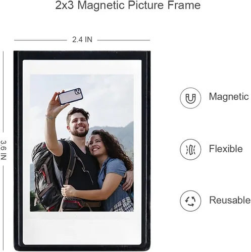 Vista 4 de Orga'Neat - Marco de fotos magnético de 2 x 3 para refrigerador de Fujifilm Instax Mini película instantánea, marcos magnéticos para nevera, pequeño