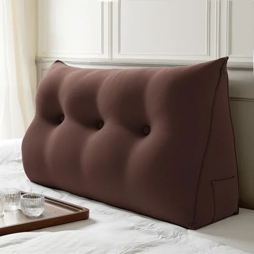 Vista 34 de WOWMAX Almohada ergonómica para cabecero para cama de tamaño matrimonial, almohadas tapizadas multifuncionales para cabecero, tableros portátiles