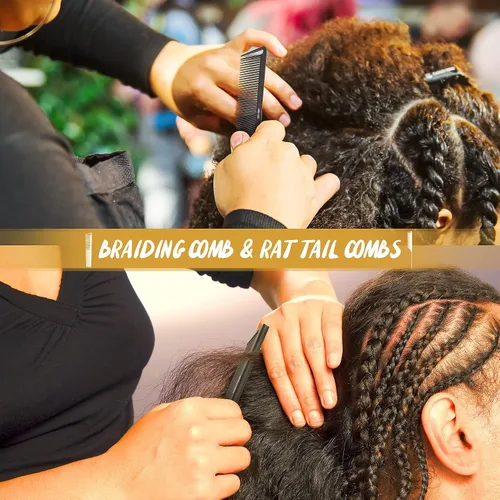 Vista 3 de Juego de peines profesionales SalonSilk para cabello natural rizado negro para damas