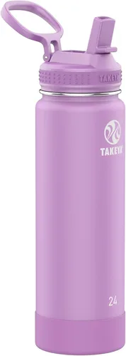 Vista 13 de Takeya Actives - Botella de agua con tapa con popote, duradera y de fácil cuidado, con aislamiento de acero inoxidable, tapa sin BPA con asa