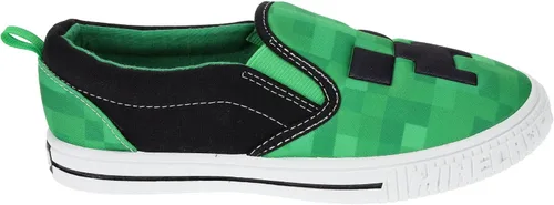 Vista 2 de Minecraft Zapatos sin cordones para niños pequeños, zapatos deportivos casuales para patinaje, forro polar verde con licencia oficial de star wars