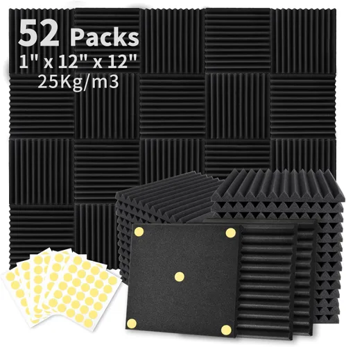 Vista 7 de Focusound Paquete de 4 trampas de espuma acústica para esquinas de bajos de 16.5 x 6.3 x 12 pulgadas, paneles de espuma acústica insonorizados