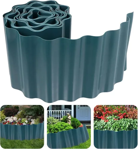 Vista 3 de Rollo de plástico para bordes de césped, borde de flores de jardín, borde de césped, bordes de cama de flores, borde de paisaje para bricolaje