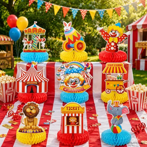 Vista 8 de KatchOn, Centros de mesa de carnaval para mesas, paquete de 9, decoraciones de carnaval Carnival Theme Party Decorations Carnival Centerpieces