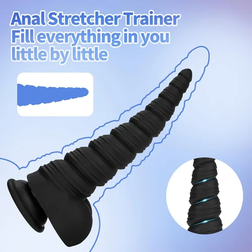 Vista 2 de Ensanchador anal, enchufe anal, cuentas anales, juguetes sexuales para adultos con fuerte ventosa para jugar con manos libres, cono de entrenamiento