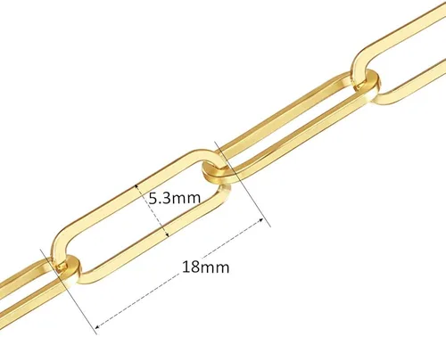 Vista 2 de Reoxvo Dainty Gold Chain Choker Necklace for Women 14K Real Gold Plated PaperclipHerringboneBeadedChunky Chain Layered Necklaces for Women Trendy