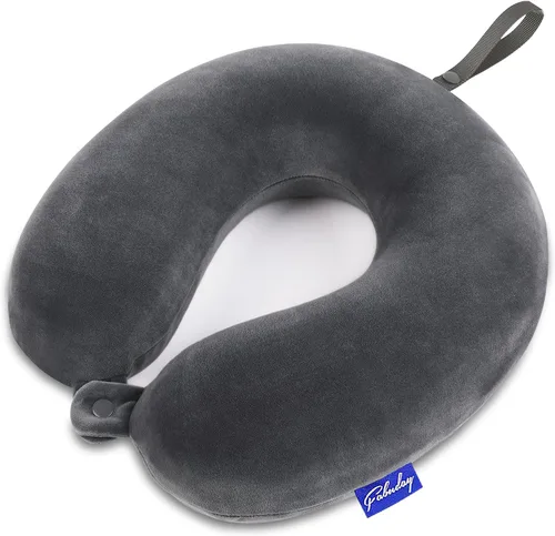 Vista 12 de Fabuday - Almohada de viaje de espuma viscoelástica, almohada para apoyar el cuello y la cabeza para usar en viajes en avión, en el auto, hogar u
