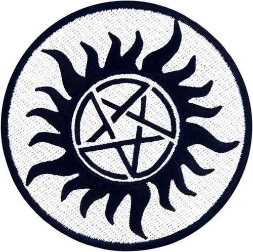 Vista 4 de Símbolos de protección contra demonios parche bordado apliques hierro en coser en emblema