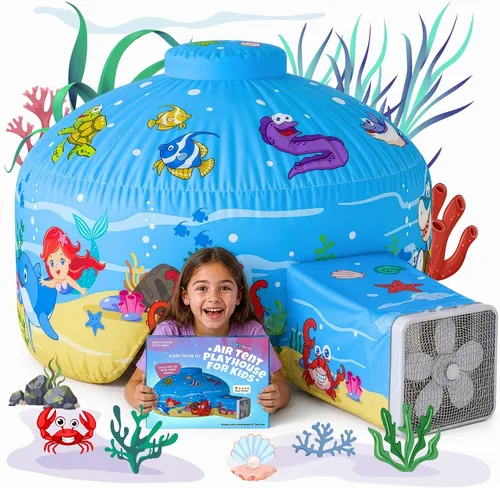 Vista 13 de Tienda de campaña de aire para niños con puerta, carpas para niños pequeños Astrodoma