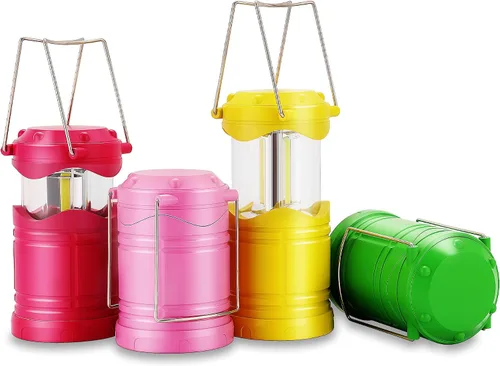 Vista 20 de Lichamp Linterna LED para campamento, paquete de 4 linternas alimentadas por batería para cortes de energía, luz colgante plegable portátil esencial