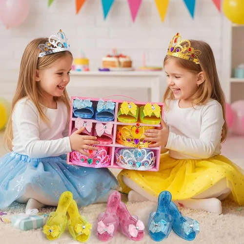 Vista 2 de Meland Princess Dress Up Set for Girl Age 3-6 with Her First Heels & Skirts Iluminado