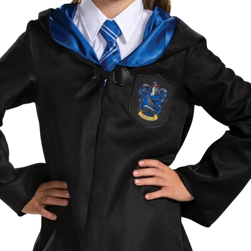 Vista 3 de Bata de Harry Potter, batas oficiales de Hogwarts Wizarding World, accesorio clásico de disfraz para niños, Ravenclaw, L (10 - 12)
