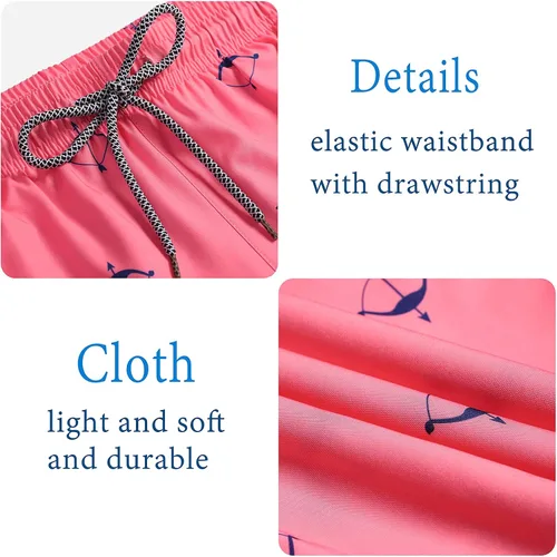 Vista 4 de Biwisy Mens Swim Trunks Quick Dry Beach Shorts Mesh Lining Swimwear Bathing Suits with Pockets