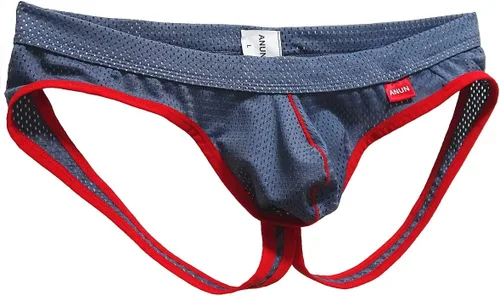 Vista 4 de ANUN Ropa interior sexy para hombre Paquete de 3 (negro/púrpura/gris)