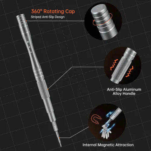 Vista 4 de 128 in 1 Precision Screwdriver Set - Father’s Day Gifts for Men, Ratchet Screwdriver Set, Professional Magnetic Repair Tool Kit with 122 Bits for