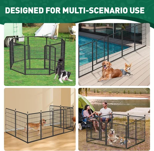 Vista 6 de VISCOO - Corralito para perros al aire libre, 8 paneles de 40 pulgadas de metal de alta resistencia Pet Fence for Large/Medium/Small Dogs, with