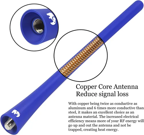 Vista 3 de ONE250 Antena de goma flexible de 7 pulgadas, compatible con Kia - Soul (2008-2019), Rio (2001-2024), Rondo (2007-2024), Mohave Borrego (2008-2019)